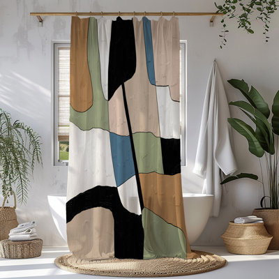 Color Block Abstract Shower Curtain
