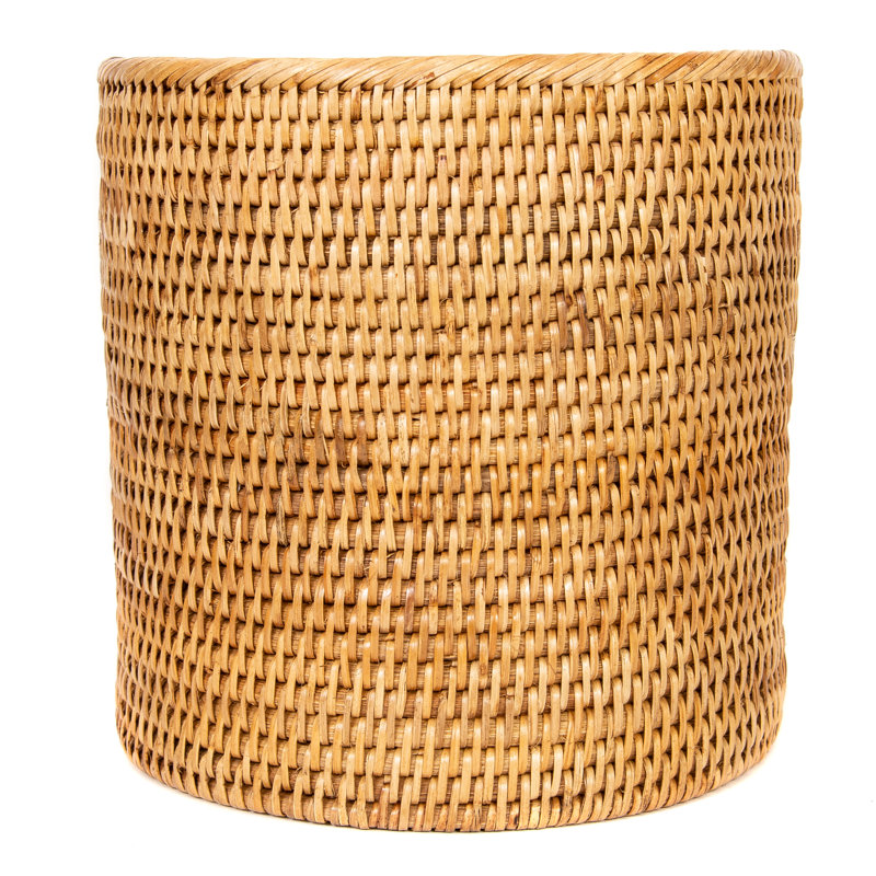 Petite poubelle ronde Rael, Brun miel