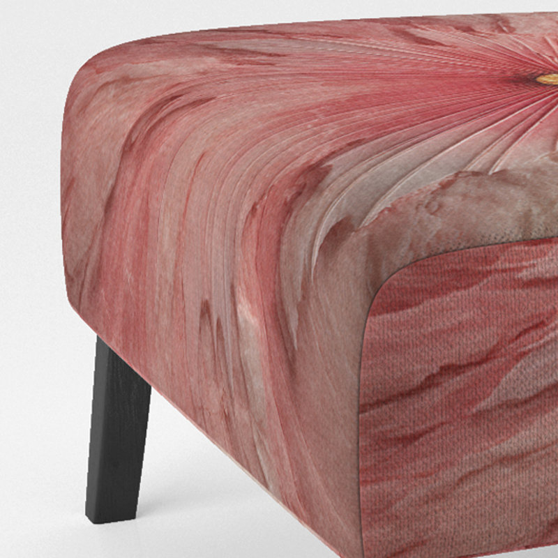 Vintage Ethereal Pink Retro Flower II - Upholstered Mid-Century Modern Slipper Chair, Pink Accent Chair