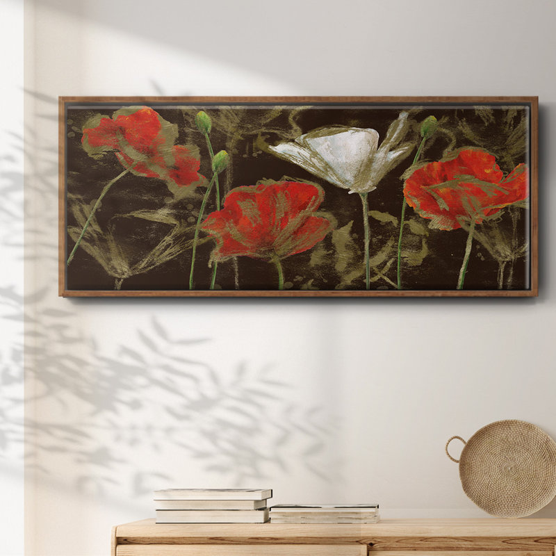 Golden Poppy- Framed Canvas, 12" H x 30" W
