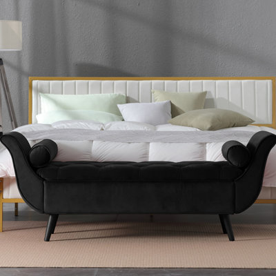 Vintage Tufted 65-inch Long Bench