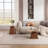 Faux Marble Top End Table With Walnut Pedestal, Mid Century Side For Living Room/Bedroom/Guest Room-404555809
