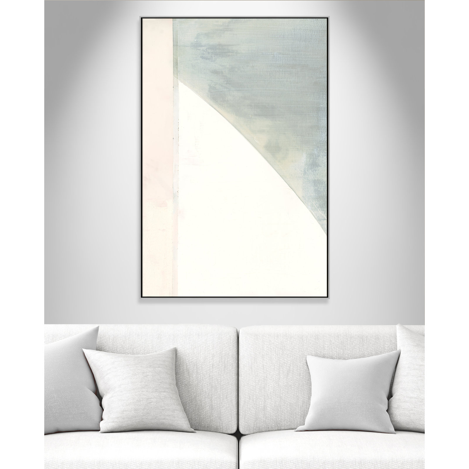 In Neutral I - Painting Print, Silver Framed Canvas, 61.5" H x 41.5" W x 2" D
