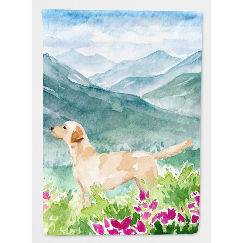Yorkshire terrier yorkie à 2 côtés en polyester 15 x 11,5 po mountain fleurs drapeau de jardin, Labrador (pêche)