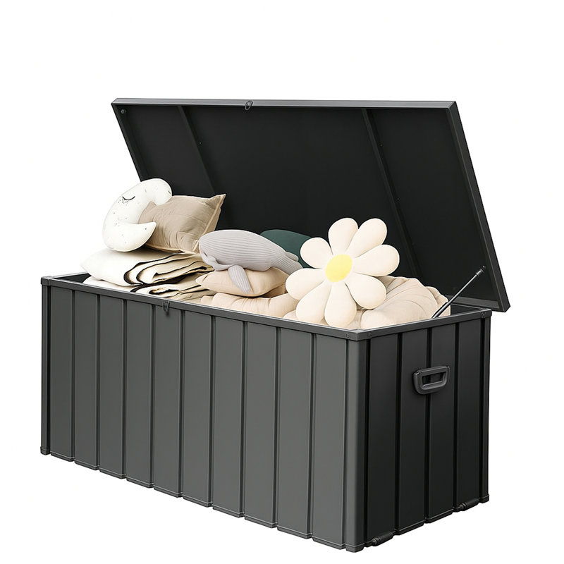 Coffre de terrasse en métal 190 gallons, Gris foncé