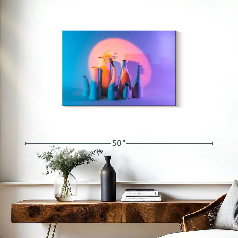 Harnek Cactus Vase Under Spotlight, 20" H x 30" W