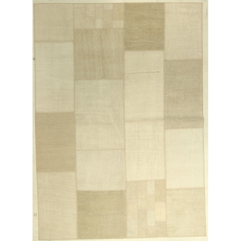 Tapis crème en coton noué à la main