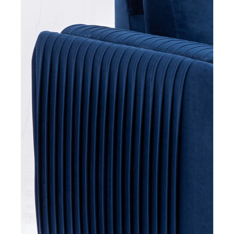Wenona Blue Velvet Sofa, Blue