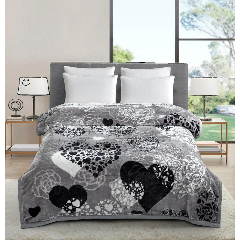 Floral Blanket, Grey