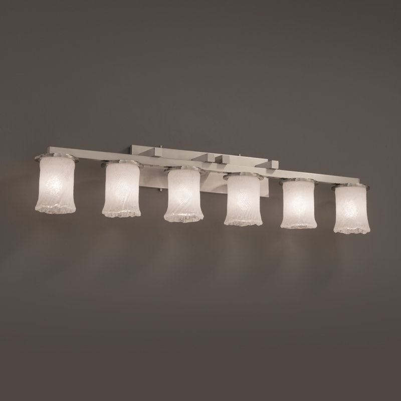 Éclairage pour meuble-lavabo 6 lumières Donatello, Blanc délavé, Nickel