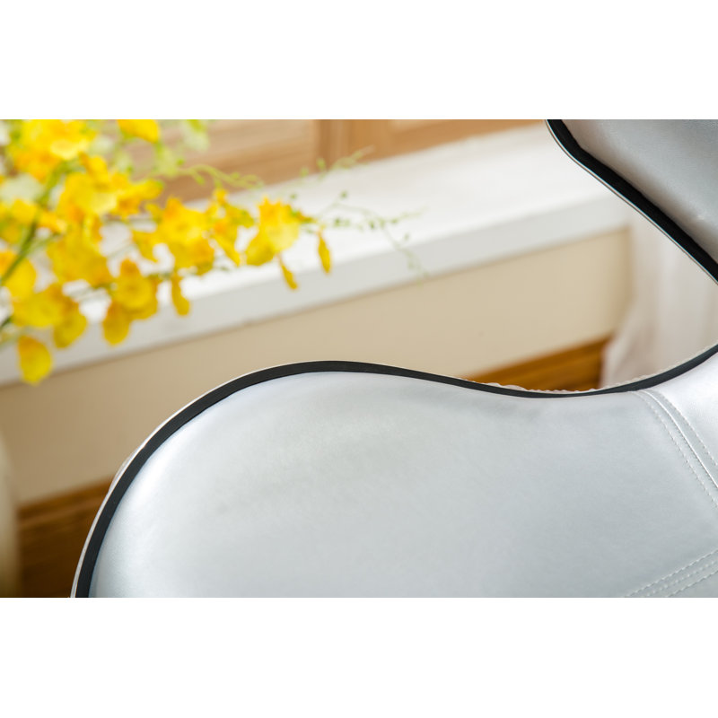 Leopoldo Swivel Upholstered Adjustable with Metal Frame, Silver