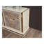 Commode à 6 tiroirs de style moderne Omari en bois et accents dorés beiges