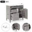 Meuble-lavabo de 36 po avec lavabo supérieur, meuble-lavabo moderne avec 2 tiroirs et tiroir escamotable, meuble-lavabo simple-477822827