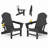 Set of 2 Adjustable Adirondack Chairs, 3-Level Wooden Textured HDPE Folding Chairs with Cup Holders for Outdoor Use at Beach, Patio, Garden, Backyard, and Campfire, Gray-1143157433