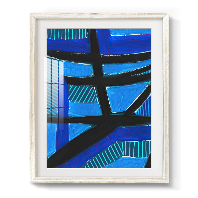 «Invveded Blue», reproduction encadrée, H 28,5 po x l 20,5 po, Blanc