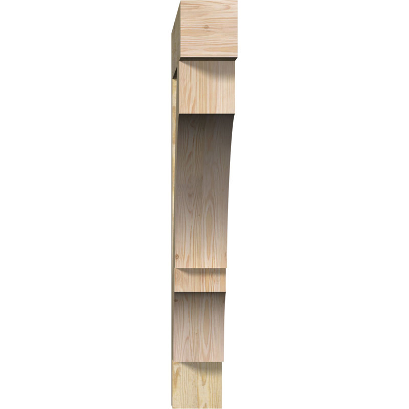 H 6 po x P 6 po Support en bois / corbeau, Sapin Douglas scié brut, L 6 po x P 46 po x H 46 po