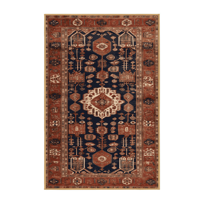 Machine Washable Turkish Brown Area Rug, Tapis de couloir 2 pi x 4 pi