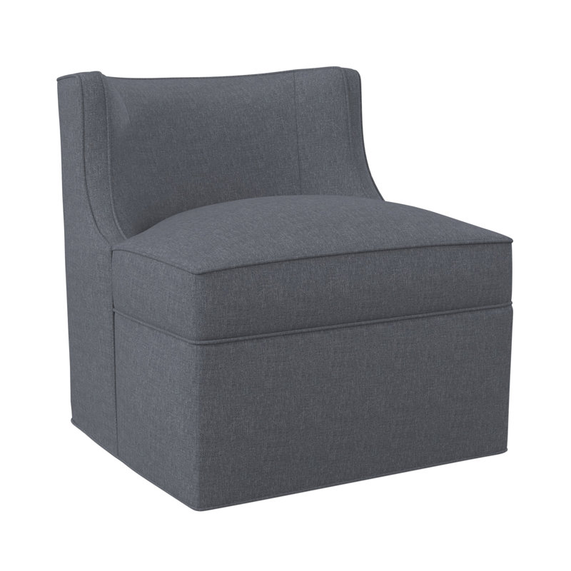 Social Swivel Slipper Chair, Elise Harbor 100% Polyester