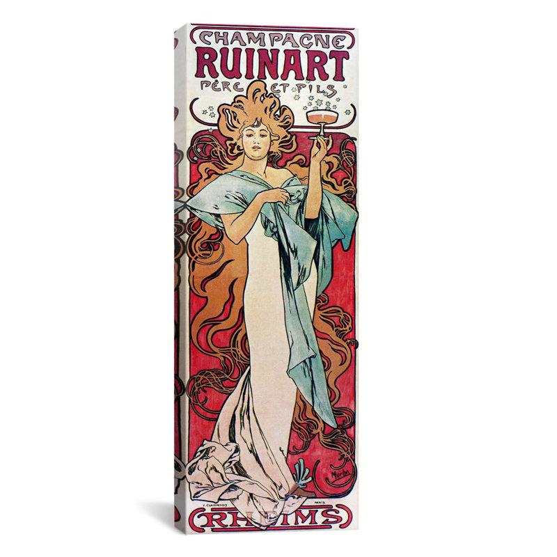 Champagne ruinart, 1896 impression sur toile tendue, H 36 po x l 12 po x P 1,5 po