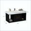Meuble-lavabo mural 39,4 po avec plateau en pierre frittée