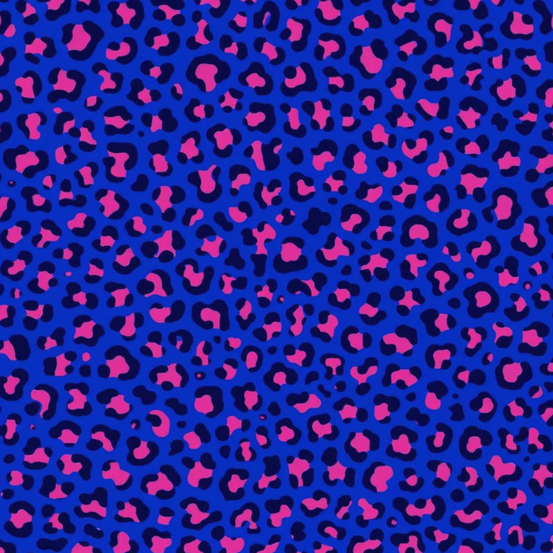 Couvertures à motif léopard, L 50 po x H 60 po, Bleu foncé / rose moyen