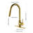 Gold Stainless Steel Kitchen Pull Down Faucet - 360 Rotatable High Spout, Simple Single Handle For Water Temperature And Flow Adjustment, Corrosion Rust-, 15.83 In. Deep, 10.04 Wide, 4.27-56660331