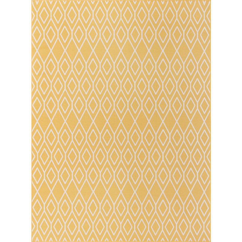 Tapis intérieur / extérieur Turks and Caicos, Jaune, Ovale 7 pi 10 po x 10 pi