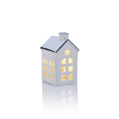 2-Piece Lighted Porcelain Village House Set