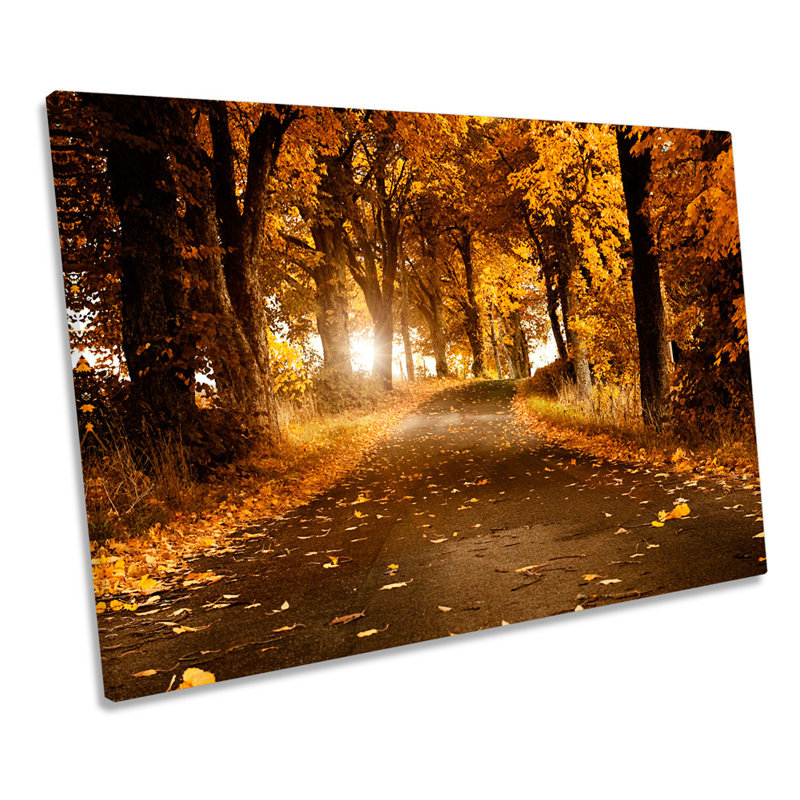 Autumn Orange Forest Trees 1 Piece Wrapped Canvas Wall Art, 30.5cm H x 45.7cm W x 2cm D