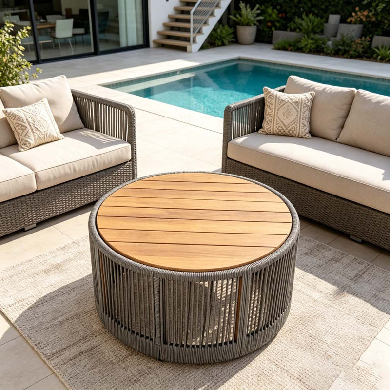 Table basse en bois, Gris, teck