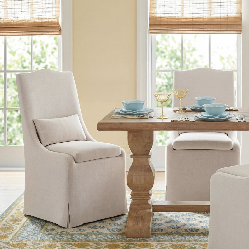 Benny 19'' H Linen Blend Upholstered Ash Side Chair