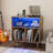 Mathea Record Player Stand with Open Storage with LED Light up to 300 Albums-785468875
