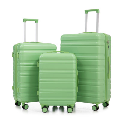 20 po / 24 po / 28 po 3 pièces / ensemble en valise à roulettes ABS, valise de cabine, couleur assortie, serrure à combinaison