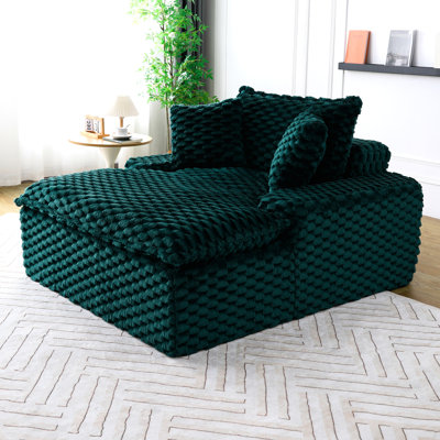 Confort - 51 pouces avec structure de siège en éponge, convient au coin de lecture de la baie vitrée de la chambre à coucher, conception de ligne minimaliste à utilisation flexible, tissu molletonné de tortue, rembourrage, support de grande capacité