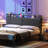 Upholstered Headboard Metal Frame with Charging Station and Storage-84490709-96243454
