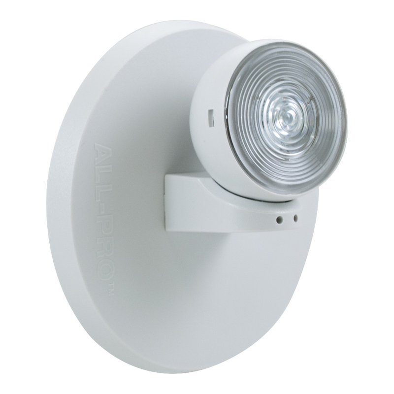 White Single Head LED Emergency Light with Adjustable Mount