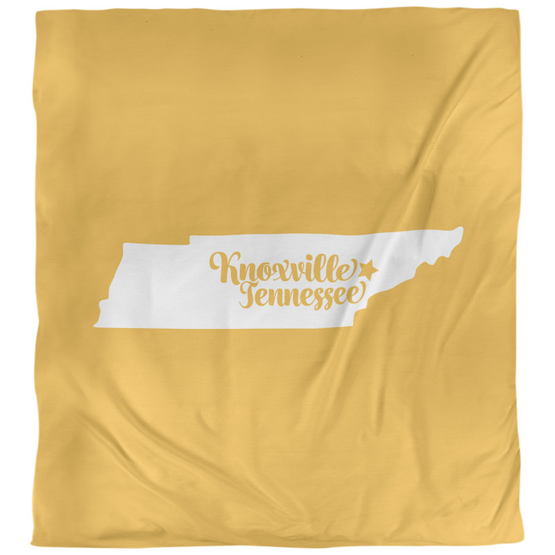 Housse de couette réversible Knoxville Tennessee, Housse de couette pour grand lit, Jaune, Microfibre