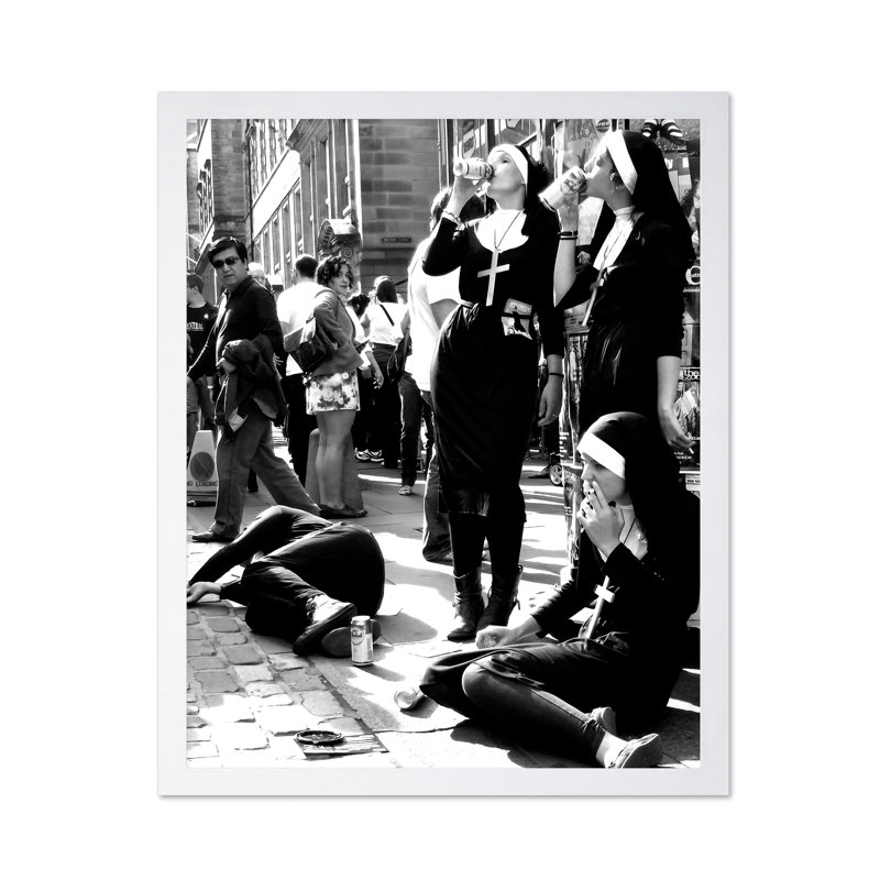 Fumeurs nonnes No6, Poster, White Framed, 08"H x 10"W