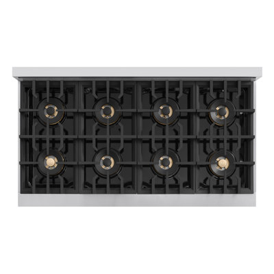 ZLINE 48 in. Classic Gas Range with 8 Burner DuoPro Cooktop and Dual Ovens with White Matte Doors