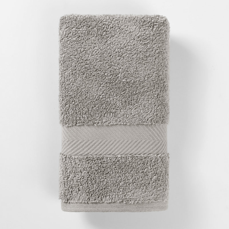 Rane Plush Cotton Hand Towel, Soft Gray