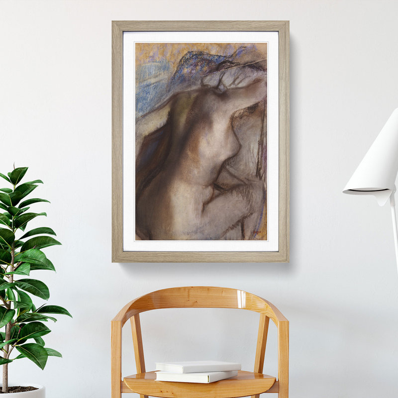 After the Bath by Edgar Degas - Picture Frame Painting, Oak Framed, 48cm H x 36cm W x 2cm D