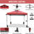 10X10 Pop Up Canopy  Tent With One Push Setup,  Instant Portable Shelter With Sandbags, Red-123311108-123311103