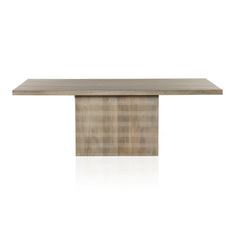 Kelby Solid Wood Dining Table, Light Mango