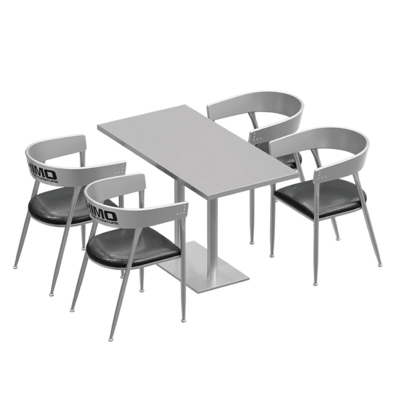 Murch 4 - Person Pedestal Dining Set, Silver, Silver, 29.6'' H x 47.3'' L x 23.7'' W
