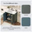 Meuble-lavabo vintage 30 po avec lavabo rectangulaire en céramique, armoire de salle de bain bleu sarcelle avec boutons antiques et pieds en bois massif pour les petites et moyennes salles de bain