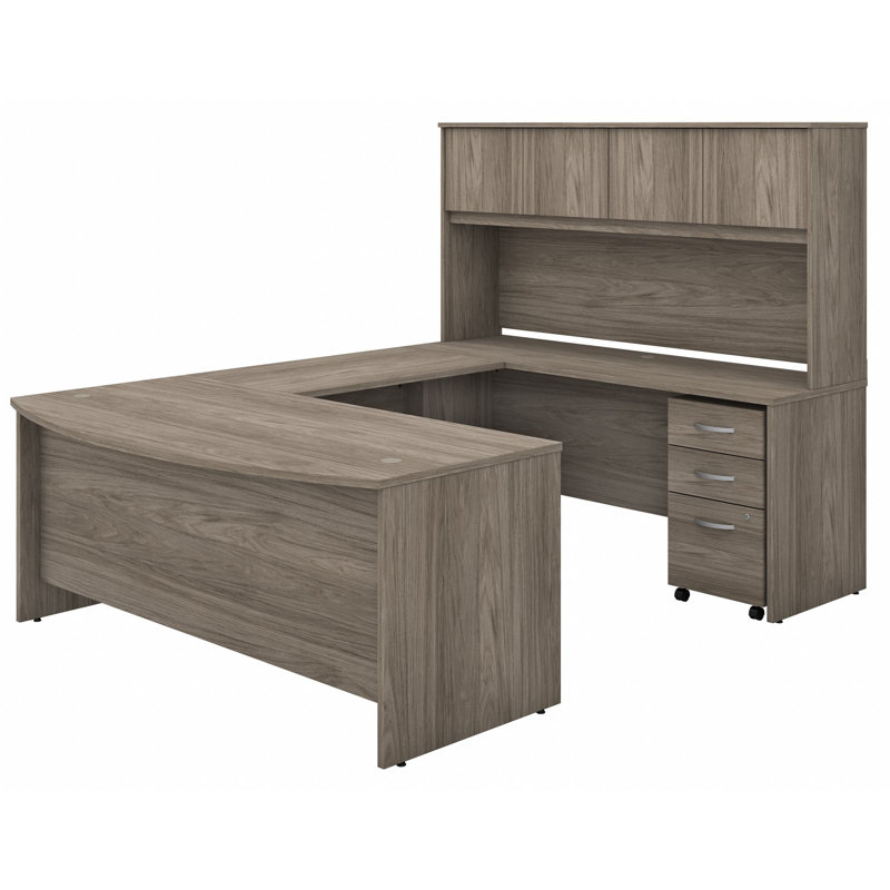 Ensemble de bureau 4 pièces avec rehausse Studio C, Hickory moderne