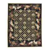 Hand-Knotted High-Quality Black and Green Runner