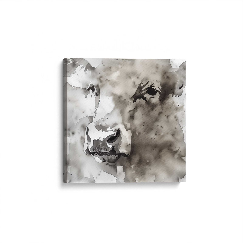 Impression abstraite monochrome sur toile II, Toile tendue, H 24 po x l 24 po x P 1,25 po