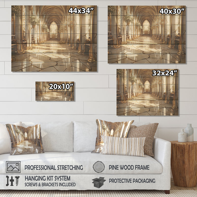 Basilique baroque - Église sur bois, H 10 po x l 20 po