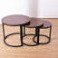 Oslo 3-Piece Nesting Coffee Tables, Walnut Wood Effect & Black Frame